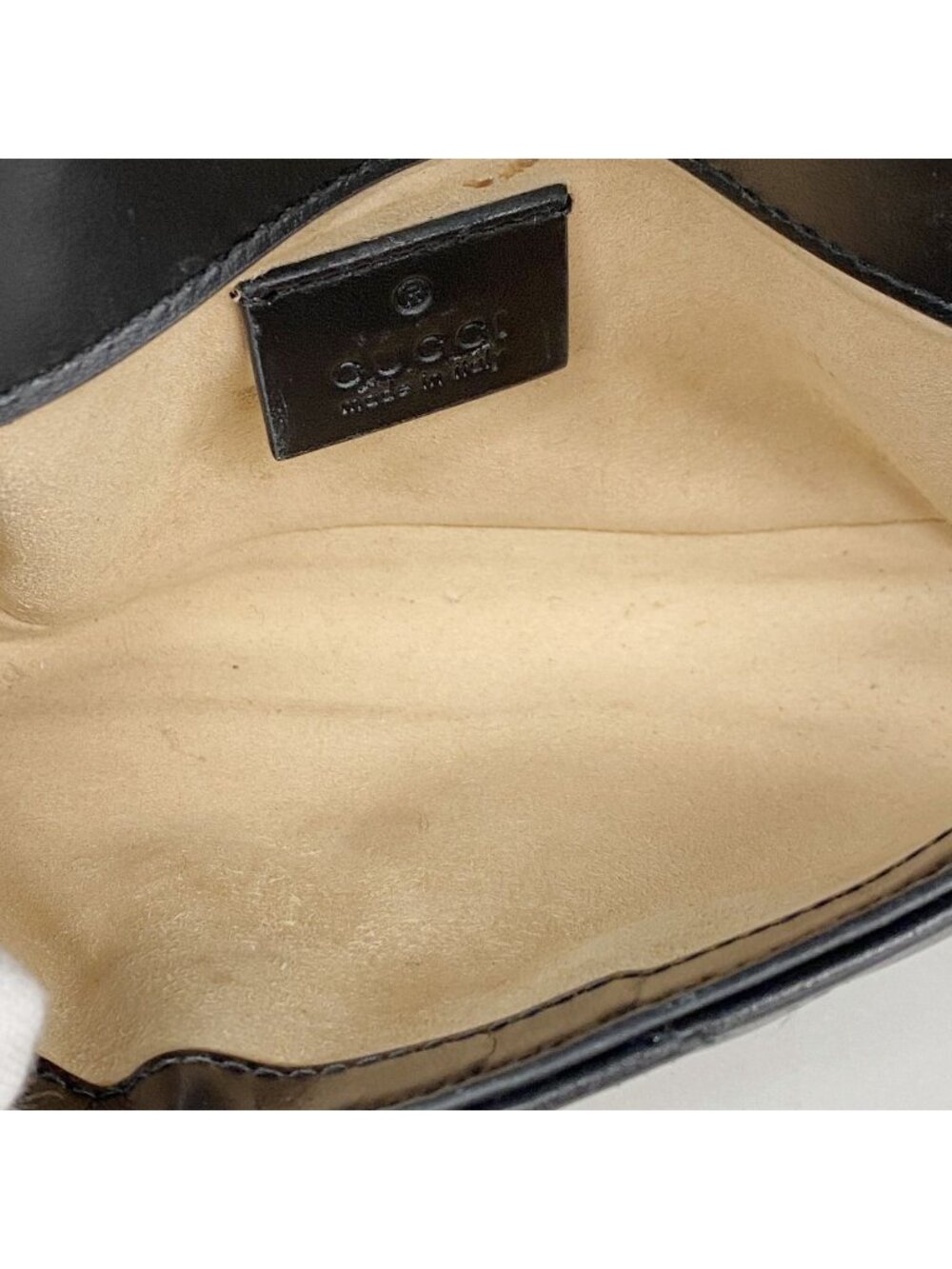 Gucci Shoulder Bag GG Marmont Leather Black Gold - Picture 4 of 10